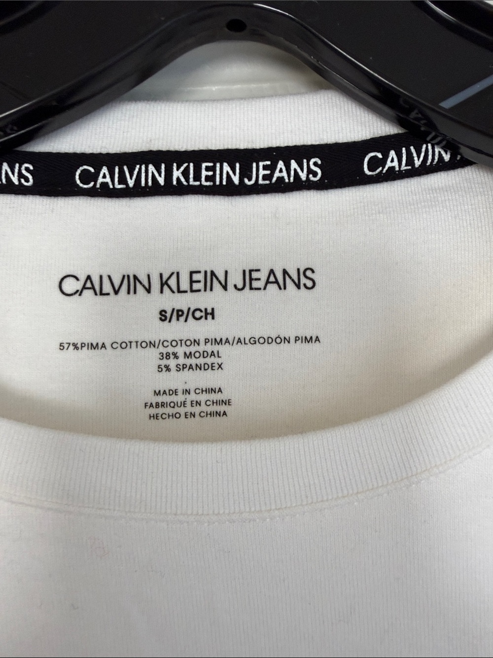 Calvin Klein White Long-Sleeve bodysuit size S - Picture 3 of 7